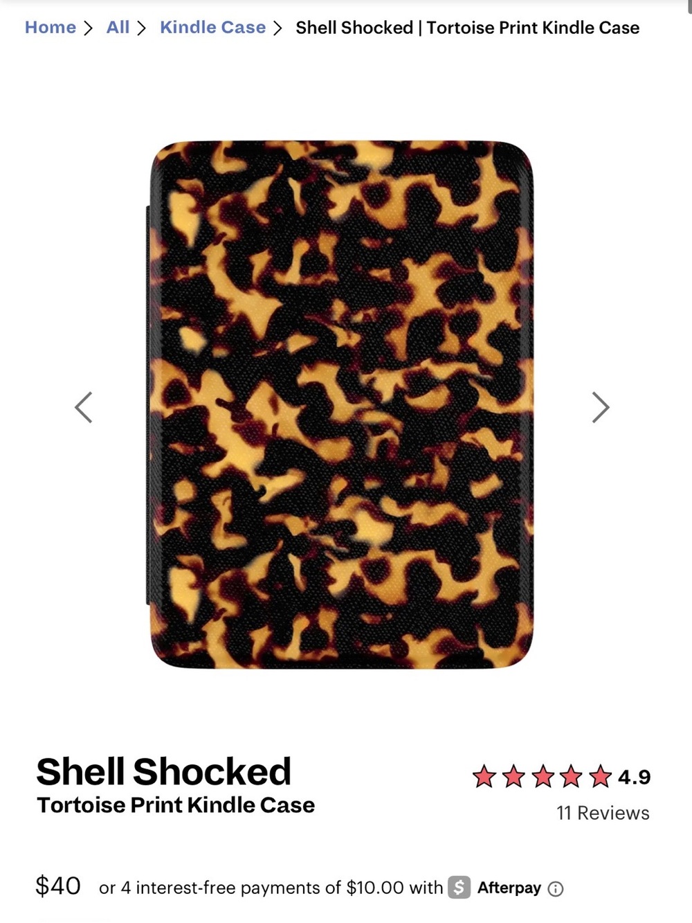 Casely Shell Shocked Tortoise Print Kindle Paperwhite 7” Case